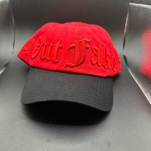 Red and Black Embroidered Men's Cap